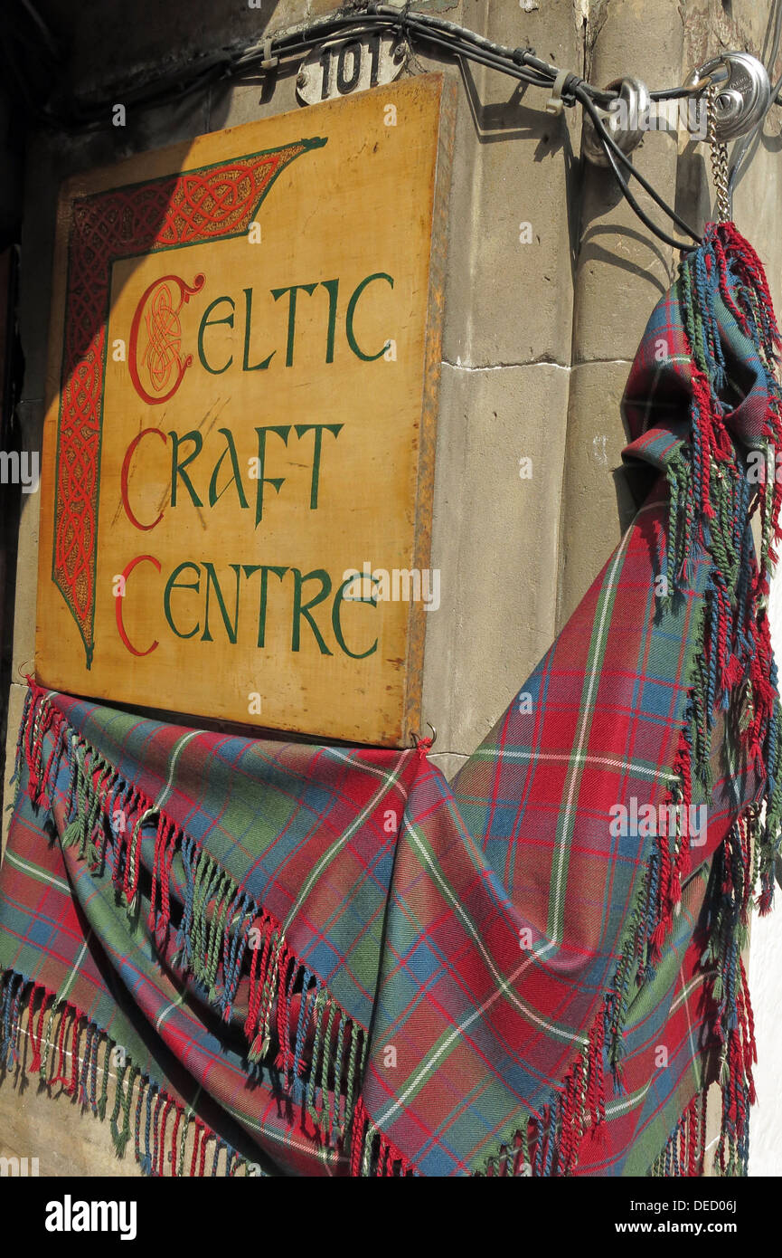 Celtic Craft Kiltmakers Centre in Edinburgh old town, Scotland Capital city, EH1 Stock Photo