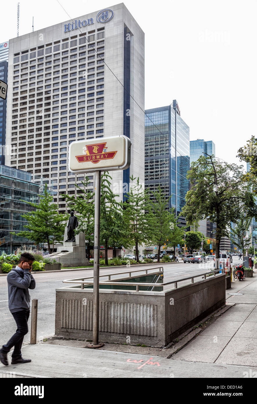 Osgoode metro station Entrance to subway of underground rail network in University Avenue