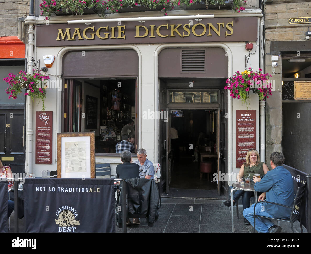 Celebrated fishwife , Maggie Dicksons pub, 92 Grassmarket, Edinburgh, Scotland, UK, EH1 2JR Stock Photo