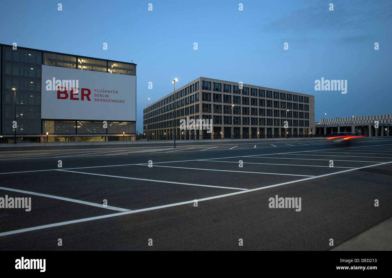 Schoenefeld, Germany, a car park and the Airport Center at Berlin