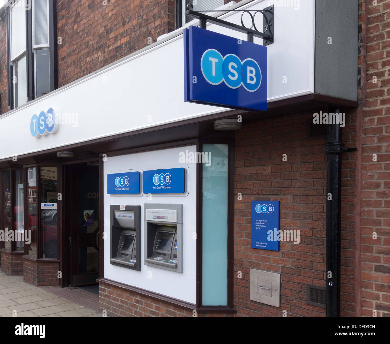 Newly opened TSB Trustee Savings bank branch spun off from Lloyds Bank to satisfy EU competition rules Stock Photo
