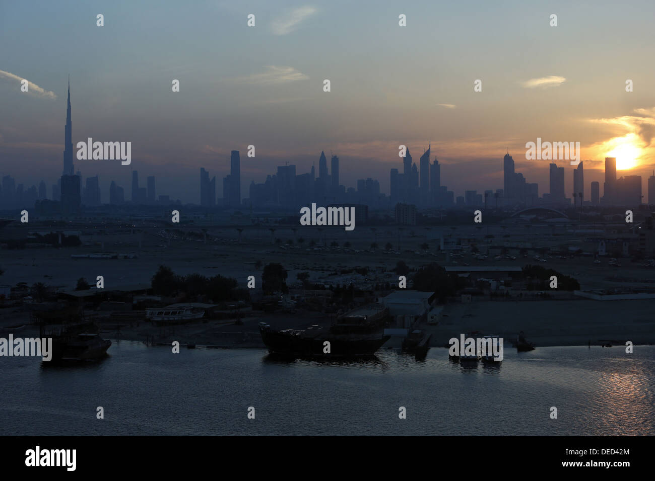 Dubai, United Arab Emirates, Dubai skyline at dusk Stock Photo