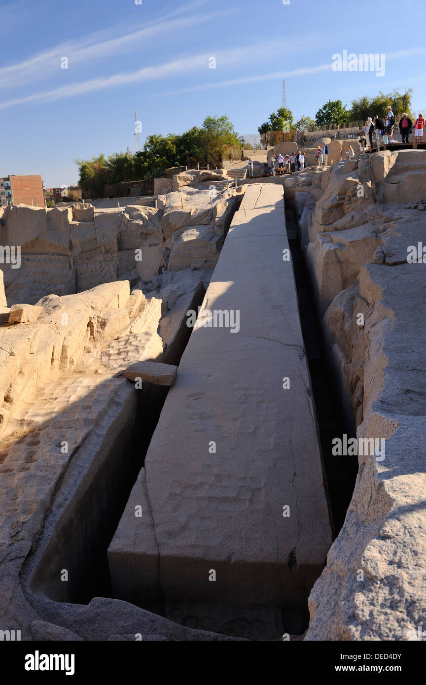 Unfinished Obelisk - Granite Quarries, Aswan, Upper Egypt Stock Photo