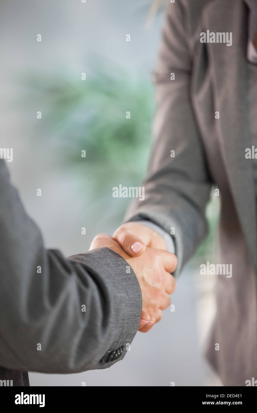 Business team shaking hands close up Stock Photo