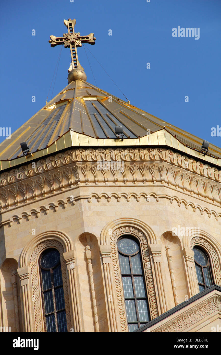 Tbilisi, Georgia, Sameba cathedral on the hill Elia Stock Photo
