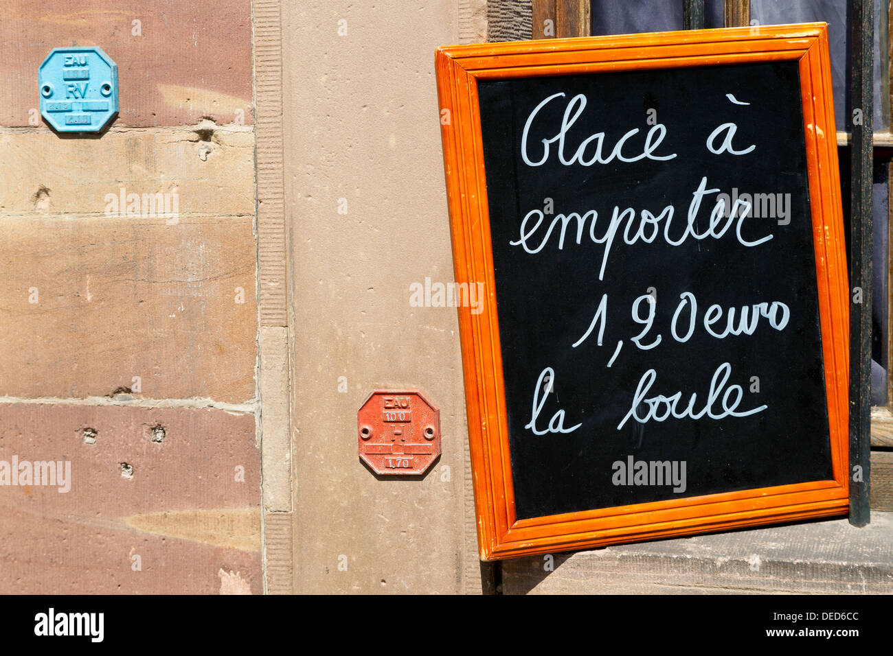 Sign of an Ice Cream Shop in Strasbourg, France Stock Photo Alamy