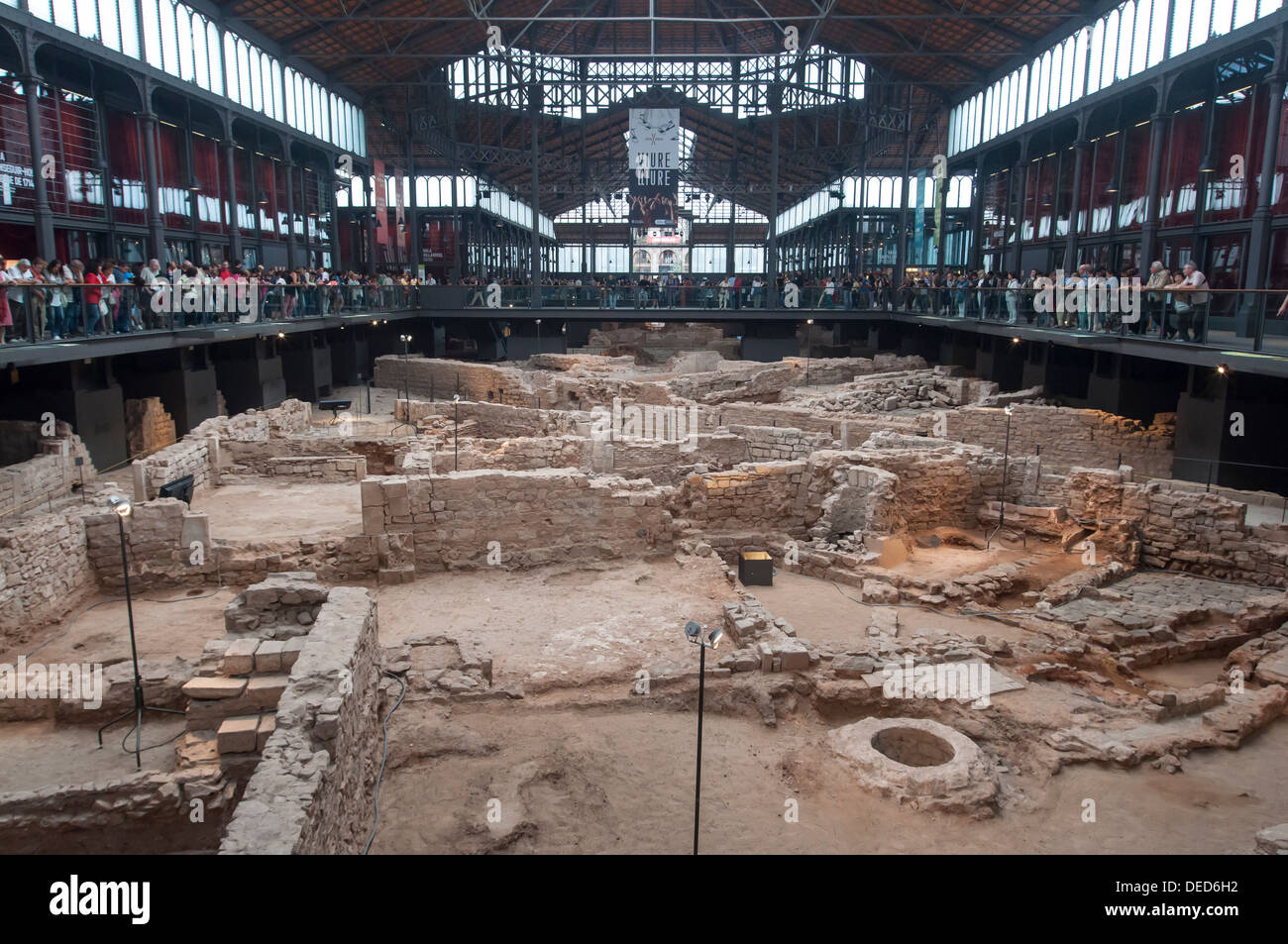 Mercat del Born Yacimiento arqueologico, Barcelona, Cataluña, España Stock Photo