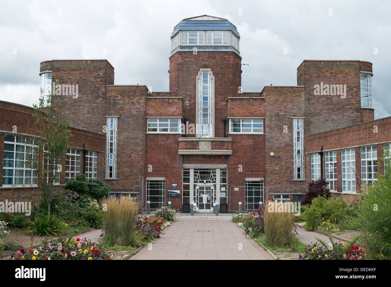 Newcastle west end college art deco style building, Benwell north east England, UK Stock Photo