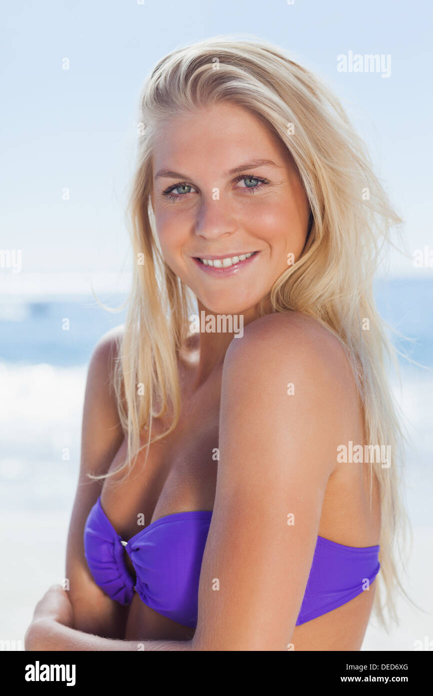 Attractive woman smiling at camera Stock Photo