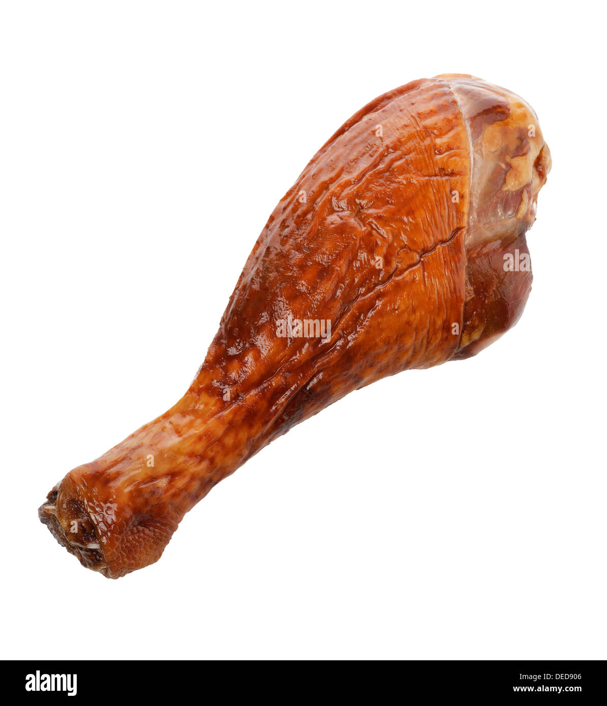 Turkey Smoked Leg Isolated On White Stock Photo Alamy