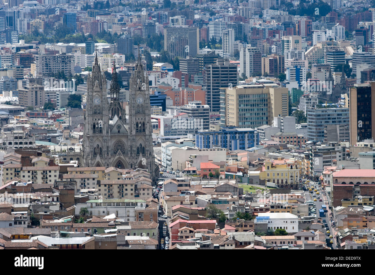 Ecuador. Quito. Downtown.Historic center and modern city Stock Photo