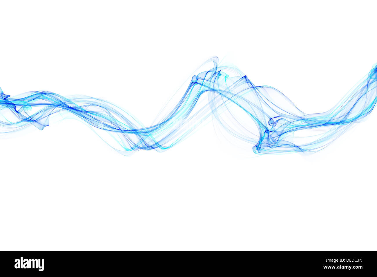 abstract blue smoke waves Stock Photo