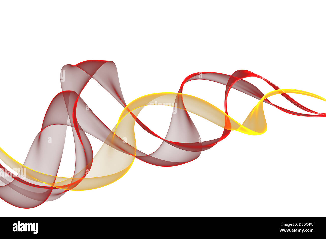 abstract red yellow ribbon waves on a white background Stock Photo - Alamy