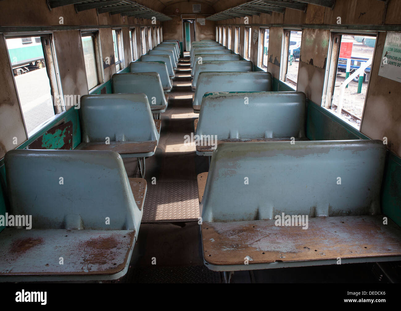 Abandoned train at the central train station in Maputo, Mozambique. Stock Photo