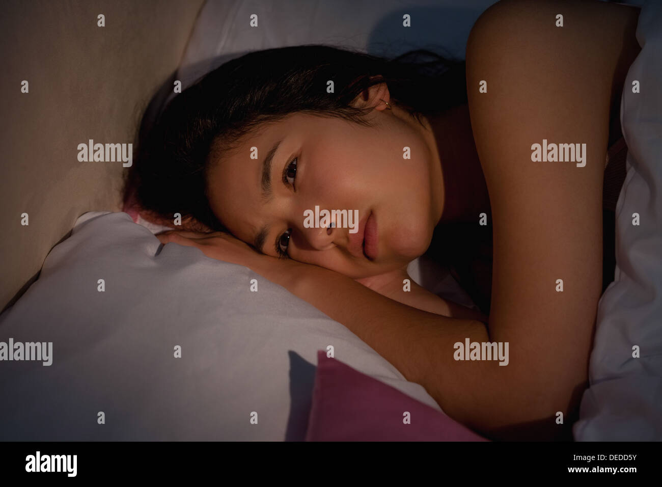 Young asian woman suffering from insomnia Stock Photo