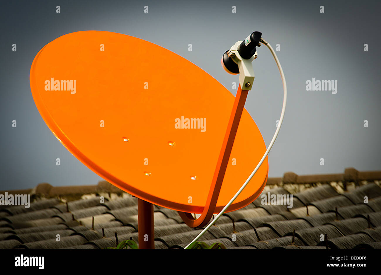 The Satellite Signal Wave Receiver Dish for Television Stock Photo