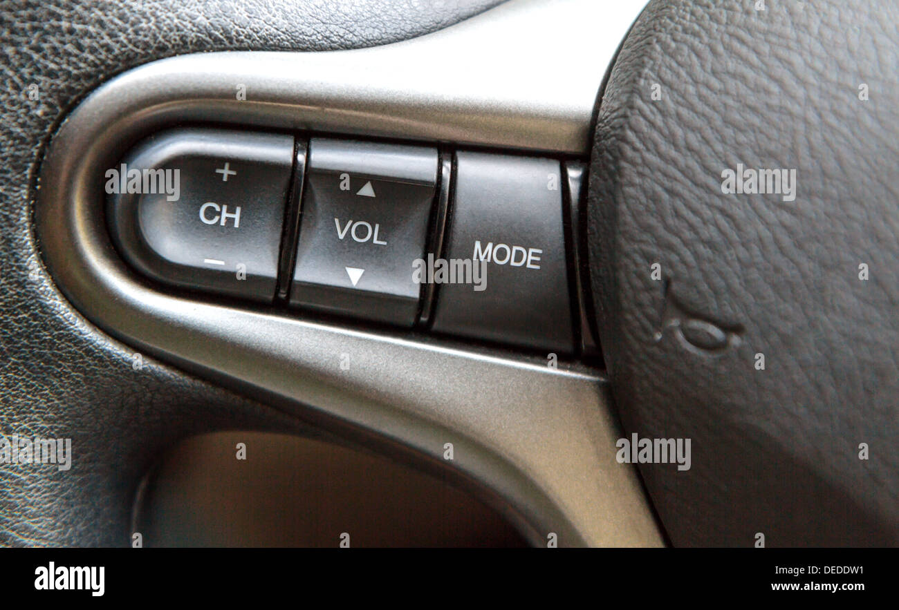 Steering wheel controls car audio Stock Photo Alamy