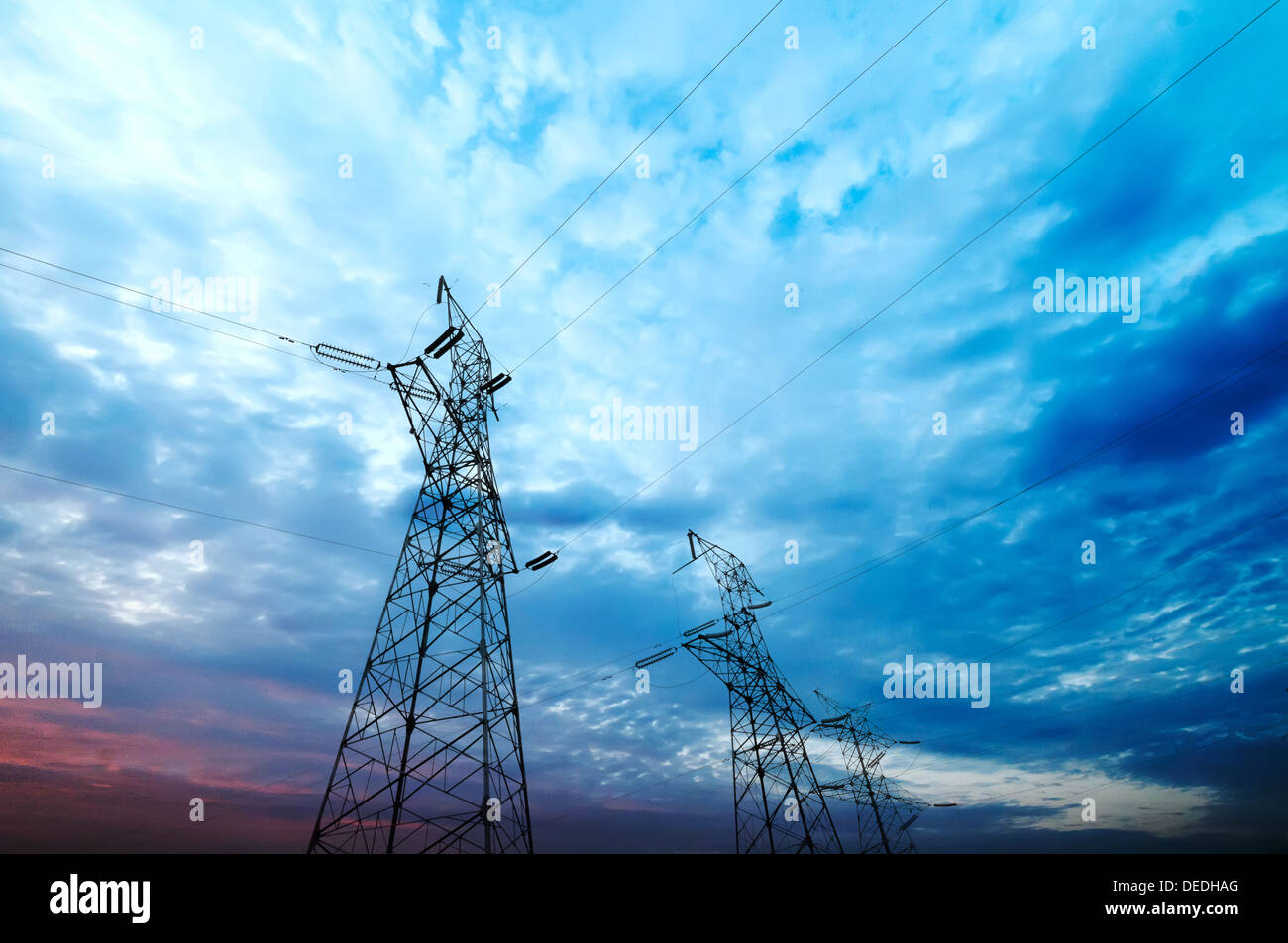 high voltage post.High-voltage tower sky background Stock Photo - Alamy