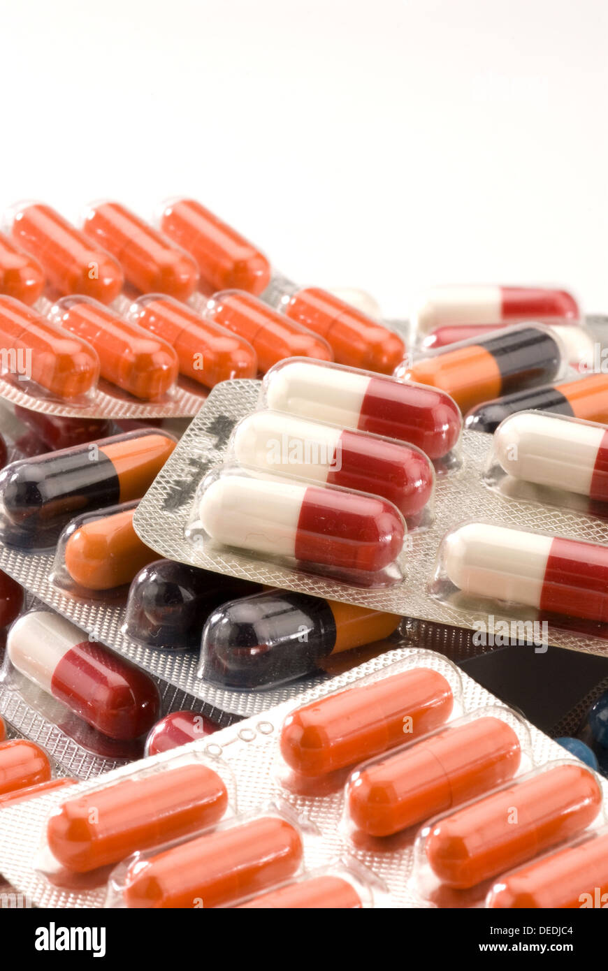 Medical equipment  Pills  Blister packs Stock Photo