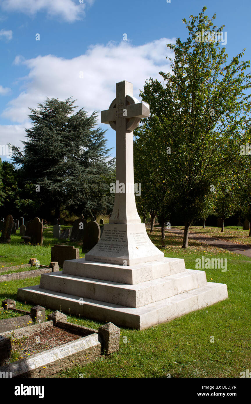 The war memorial, Crowle churchyard, Worcestershire, England, UK Stock