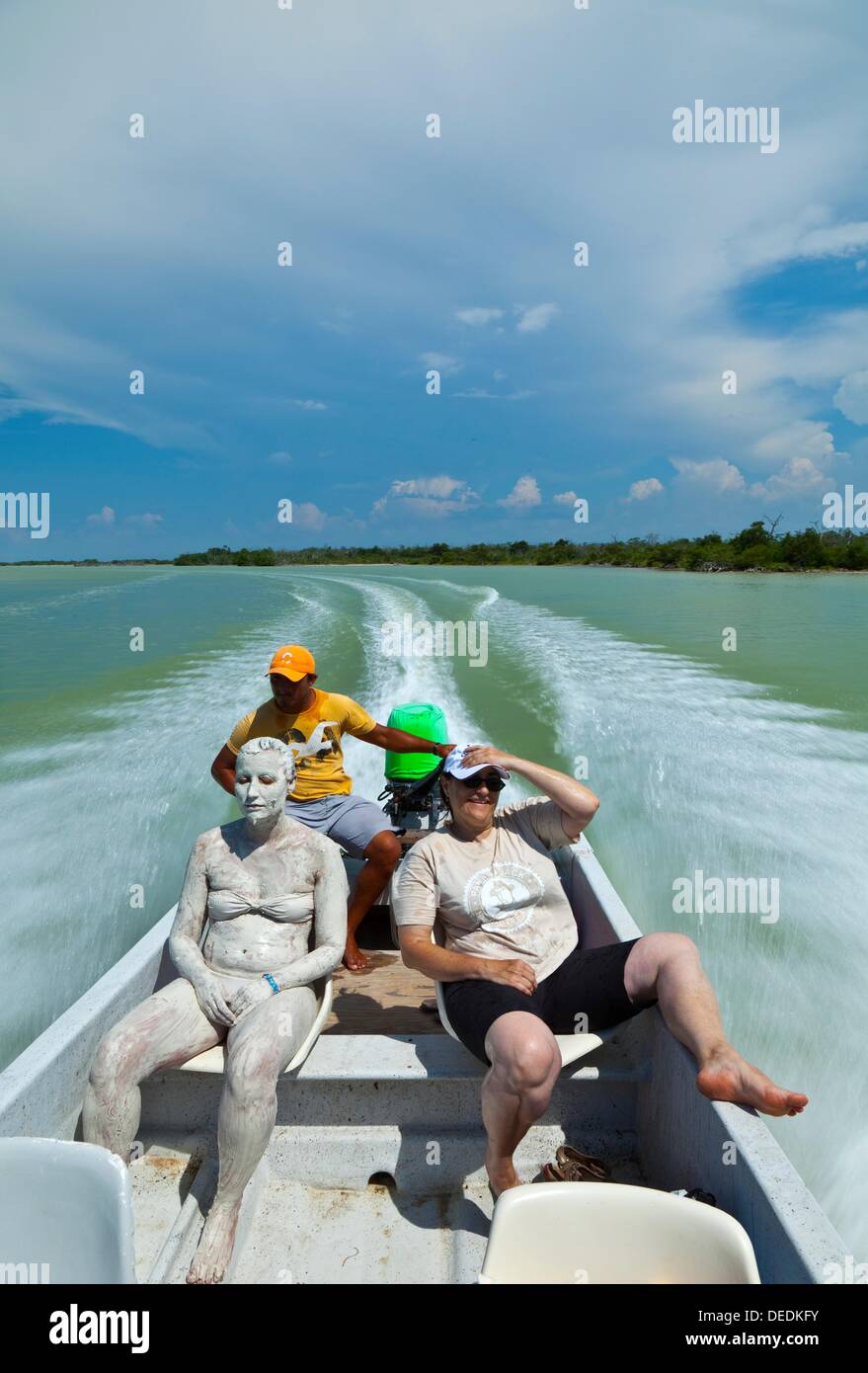 Mud bath, Rio Lagartos nature reserve, Yucatan peninsula, Mexico Stock