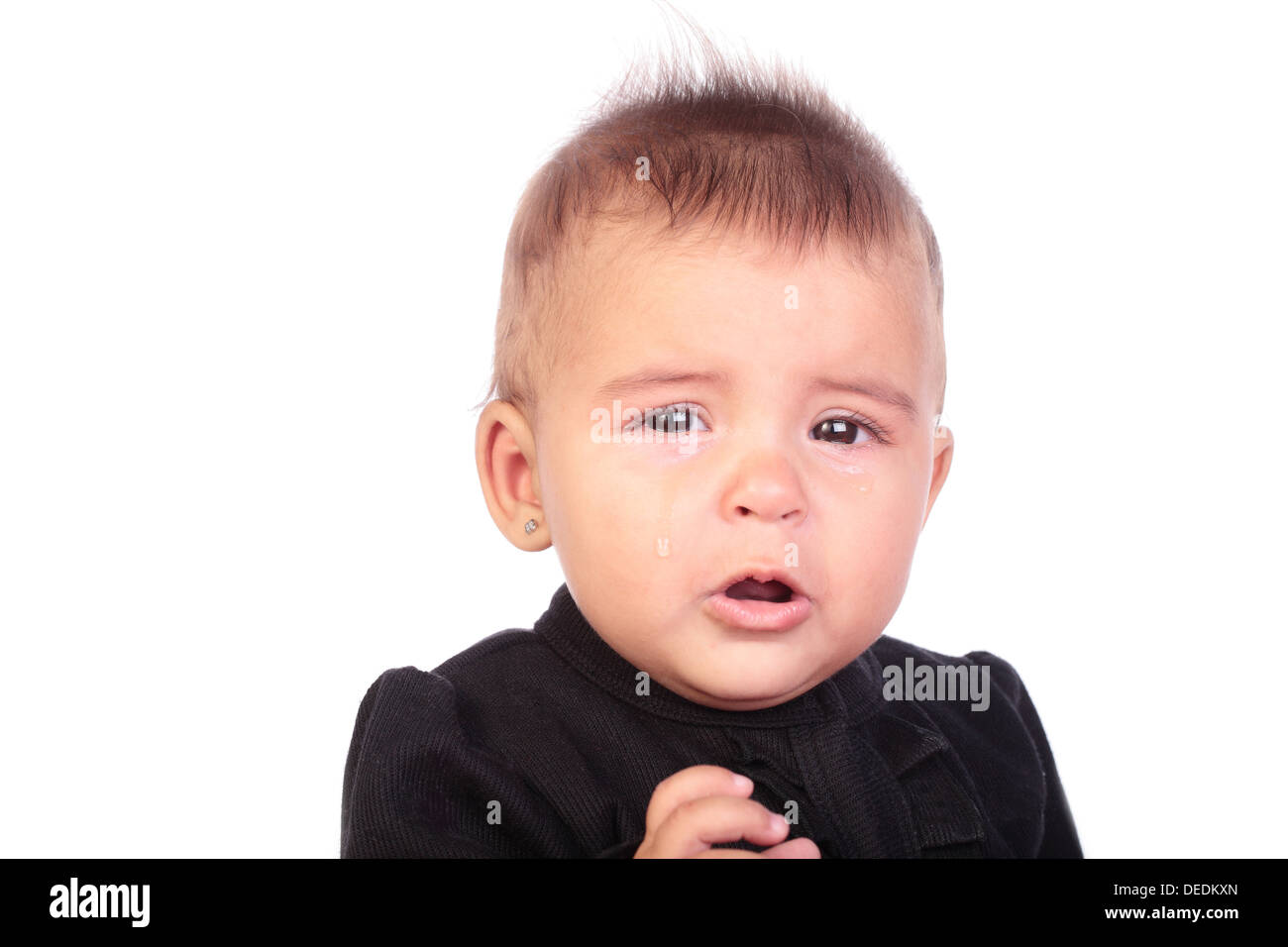 beautiful baby crying isolated on white Stock Photo Alamy