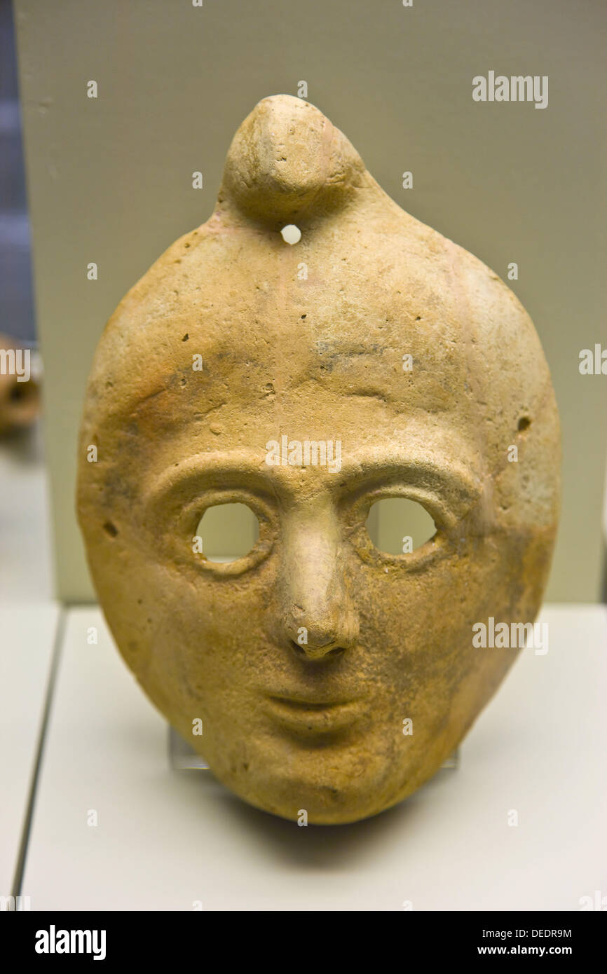 Phoenician mask preserved in the Archaeological Museum, Cadiz. Andalusia,  Spain Stock Photo - Alamy