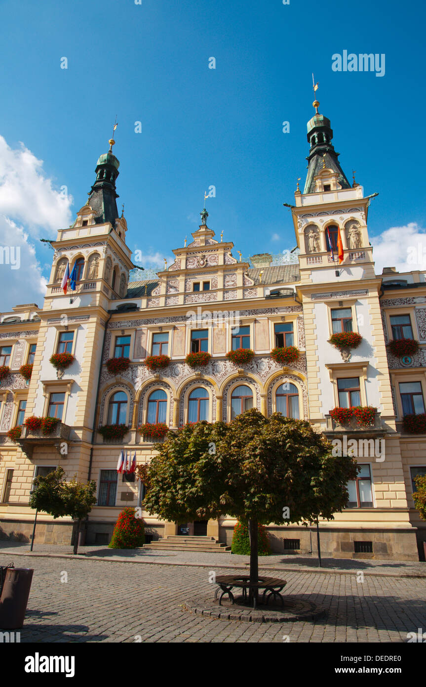 Radnice the town hall Pernstynovo namesti main square old town Pardubice city eastern Bohemia Czech Republic Europe Stock Photo