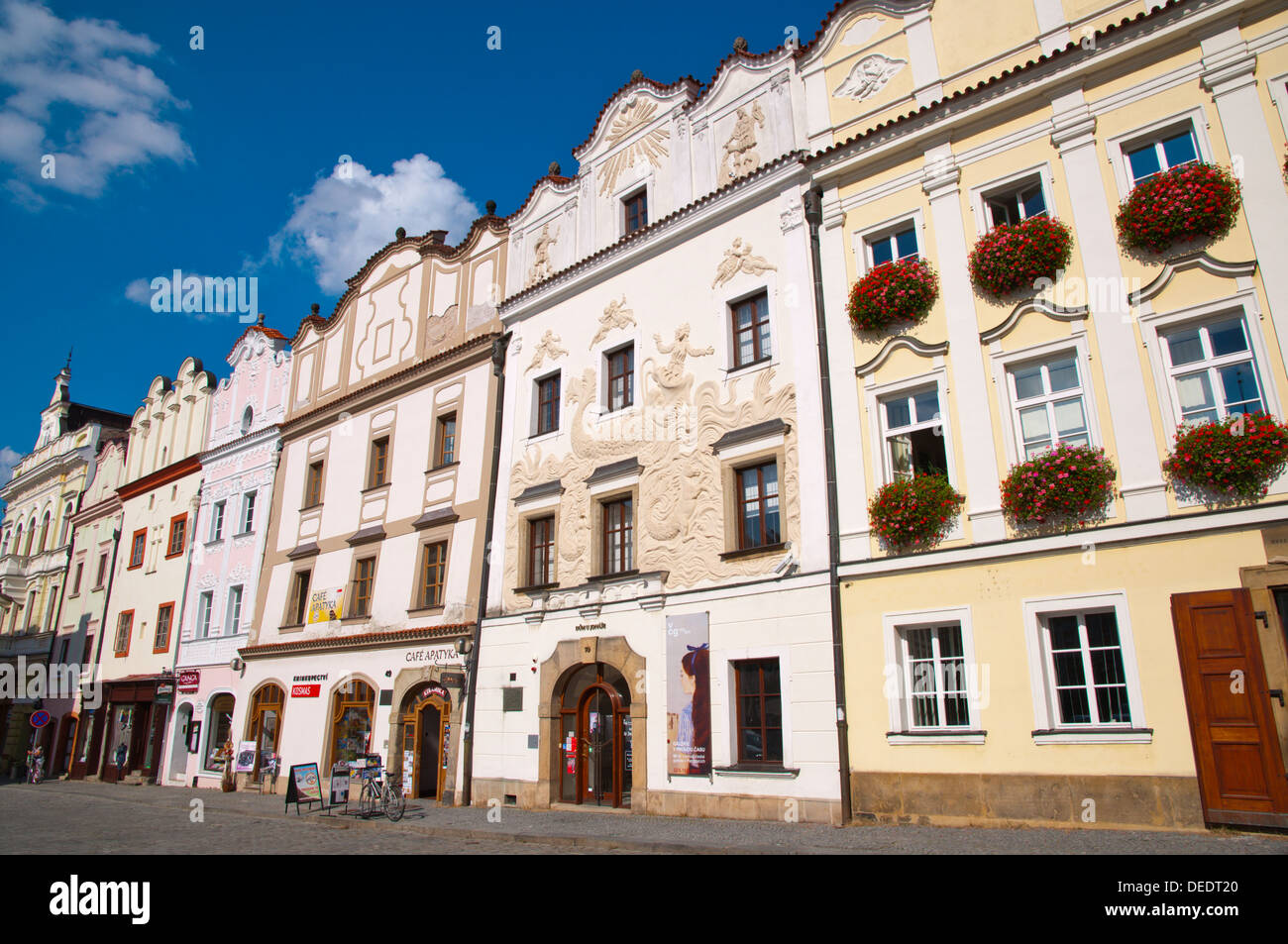 Pernstynovo namesti main square old town Pardubice city eastern Bohemia Czech Republic Europe Stock Photo