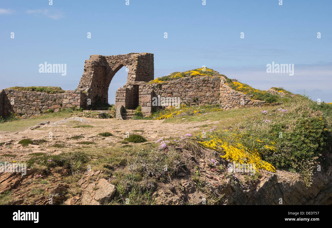Grosnez Castle ruin, St. Ouen, Jersey, Channel Islands, United Kingdom