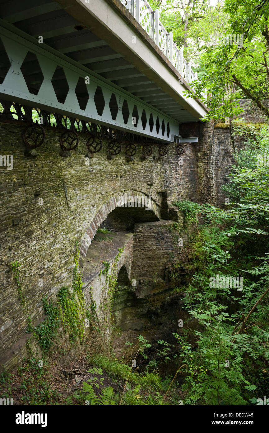 The three bridges at Devil's Bridge near Aberystwyth Ceredigion Wales ...