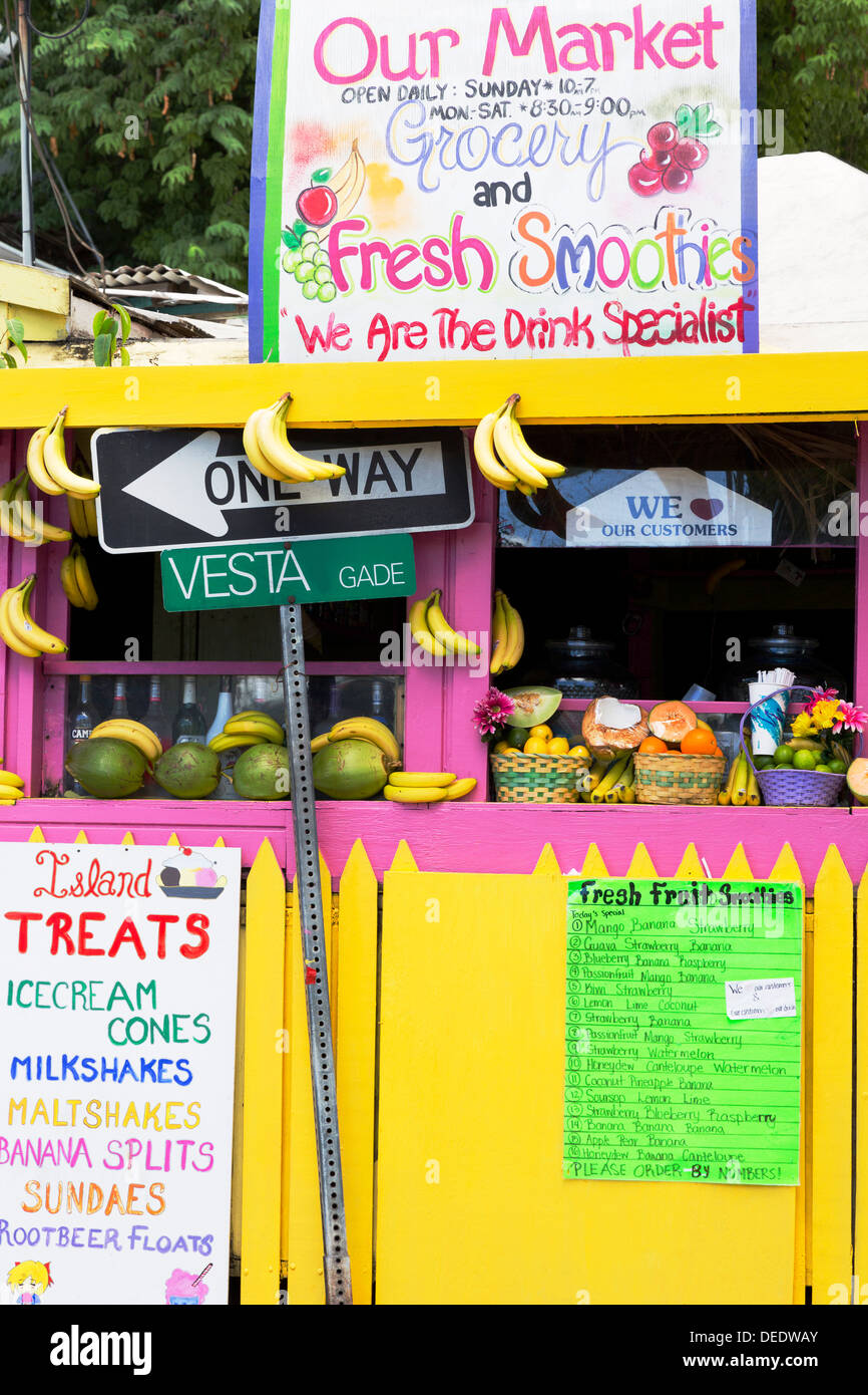 Fruit market in Cruz Bay, St. John, United States Virgin Islands, West