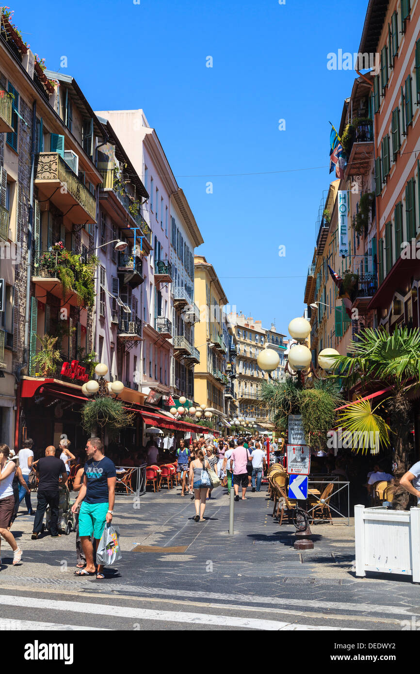Street scene, Nice, Alpes-Maritimes, Provence, Cote d'Azur, French Riviera, France, Europe Stock Photo