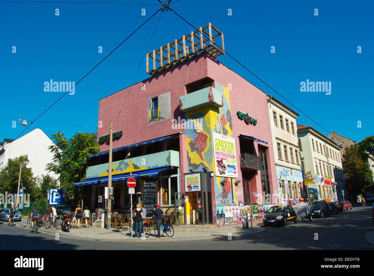 Corner of Alaunstrasse and Louisenstrasse streets Neustadt the new town Dresden city Saxony state eastern Germany central Europe Stock Photo