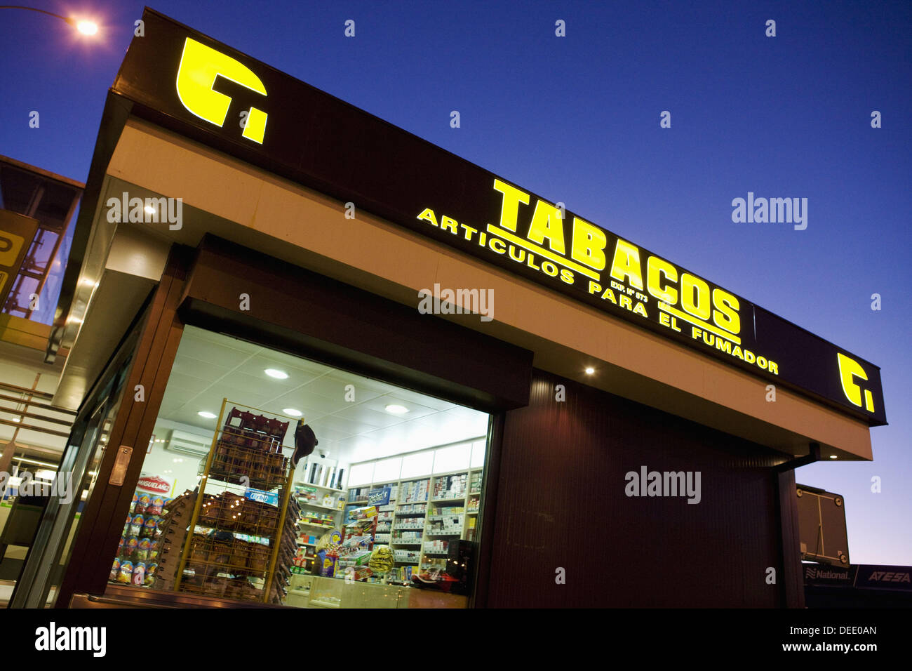 Tabacco shop in Madrid, Spain, Stock Photo