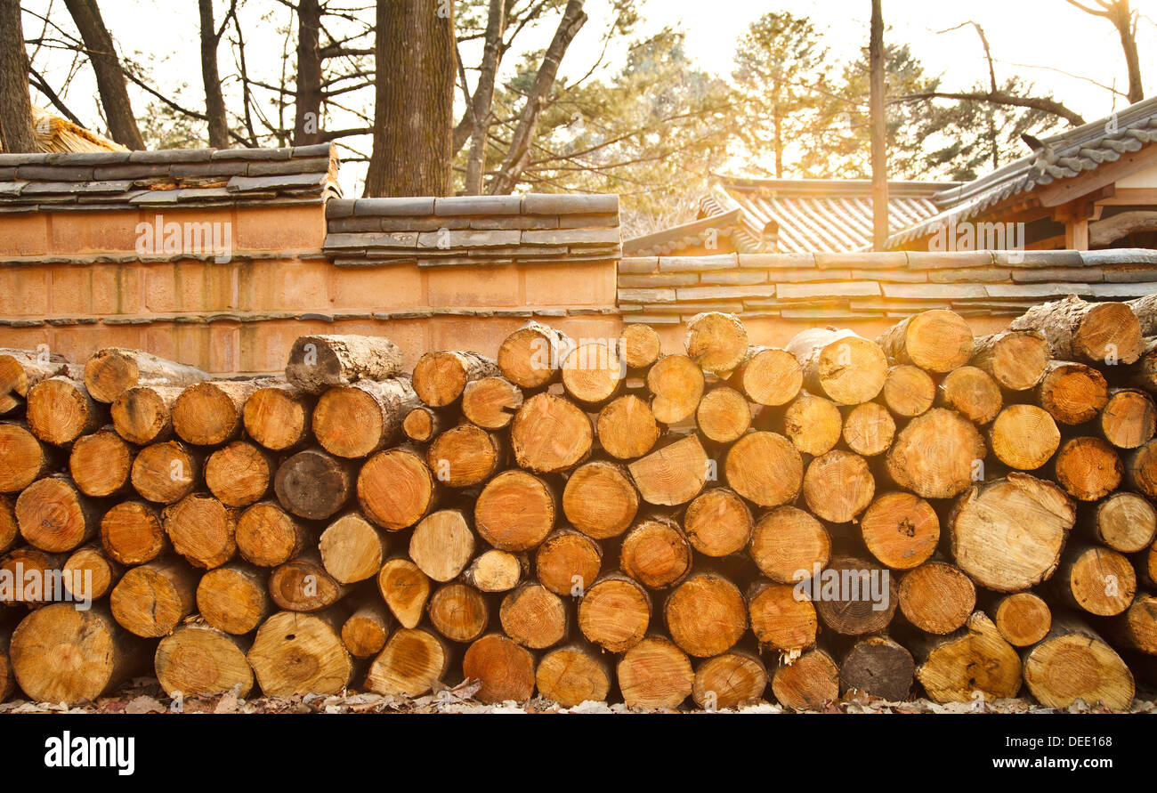 firewood in the countryside korea Stock Photo Alamy