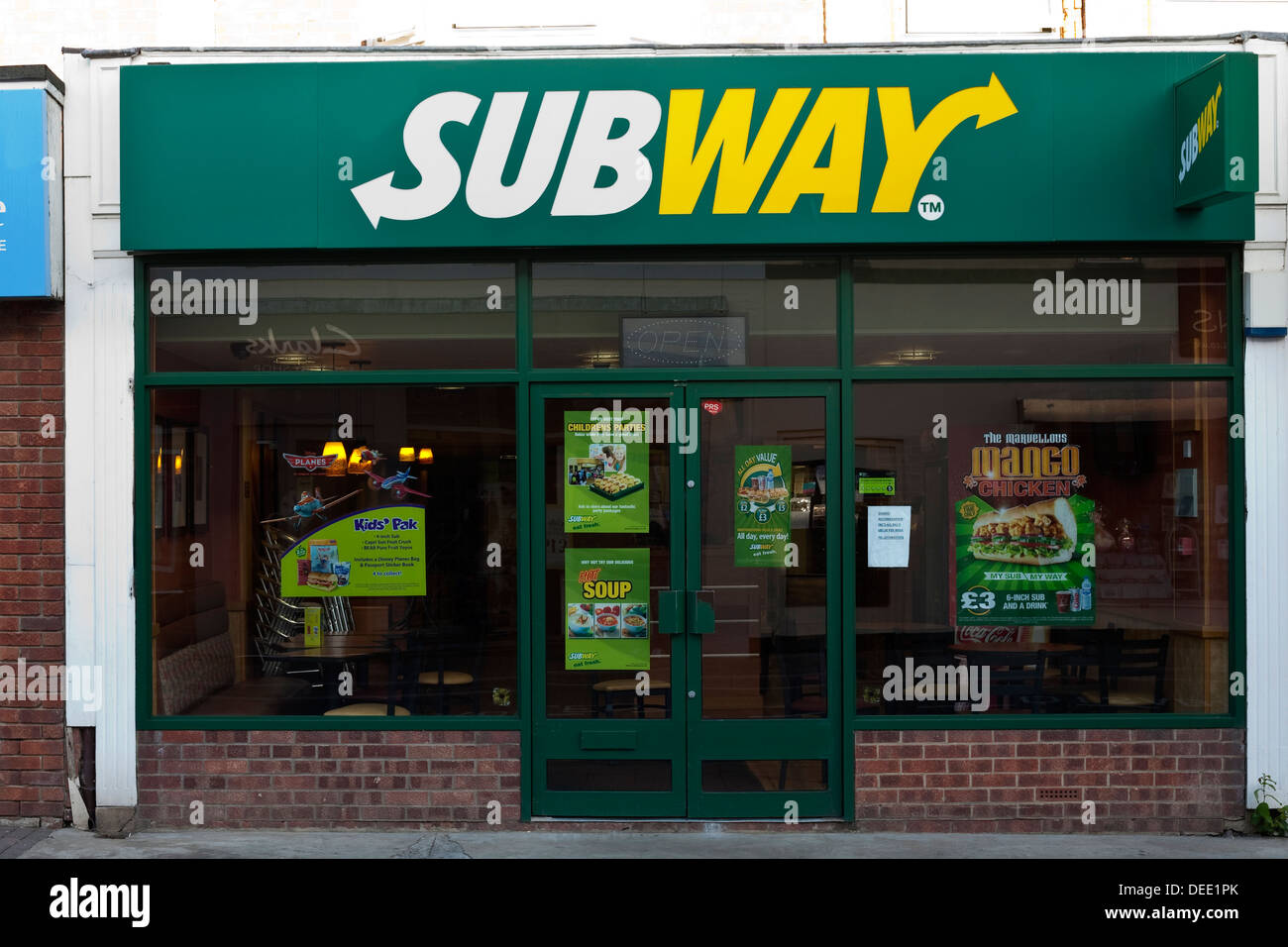 subway sandwich bar shop front Stock Photo
