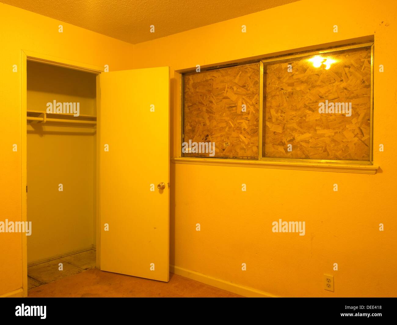 Interiors of foreclosed home in Fresno, California, United states Stock