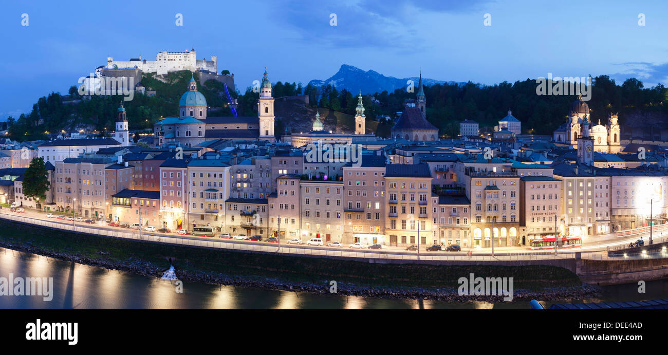 View over the old town of Salzburg, UNESCO World Heritage Site, Salzburg, Salzburger Land, Austria, Europe Stock Photo