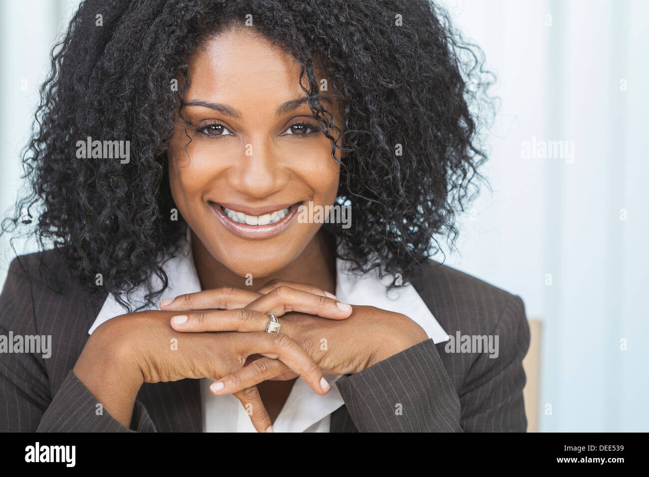 Portrait of a beautiful middle aged African American woman or ...
