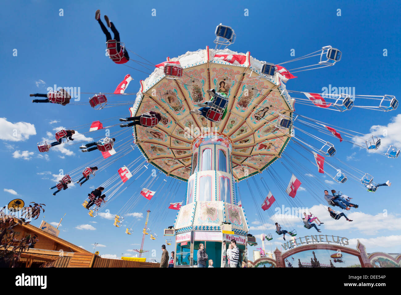 Swing carousel, Cannstatter Wasen (Volksfest), Stuttgart, Baden Wuerttemberg, Germany, Europe Stock Photo