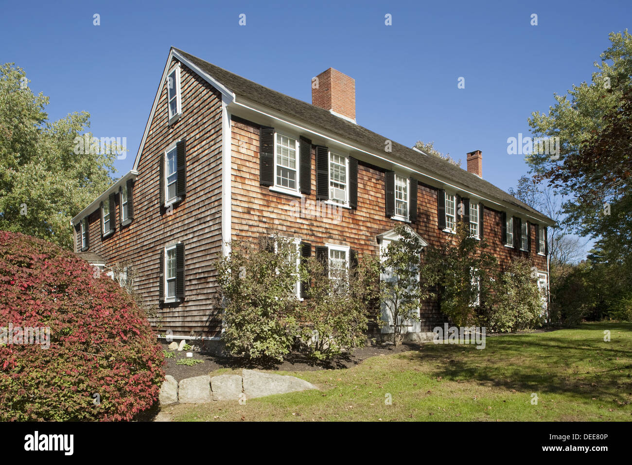 Jacobs Farmhouse (1726, historic, colonial period), Norwell, Massachusetts, USA Stock Photo