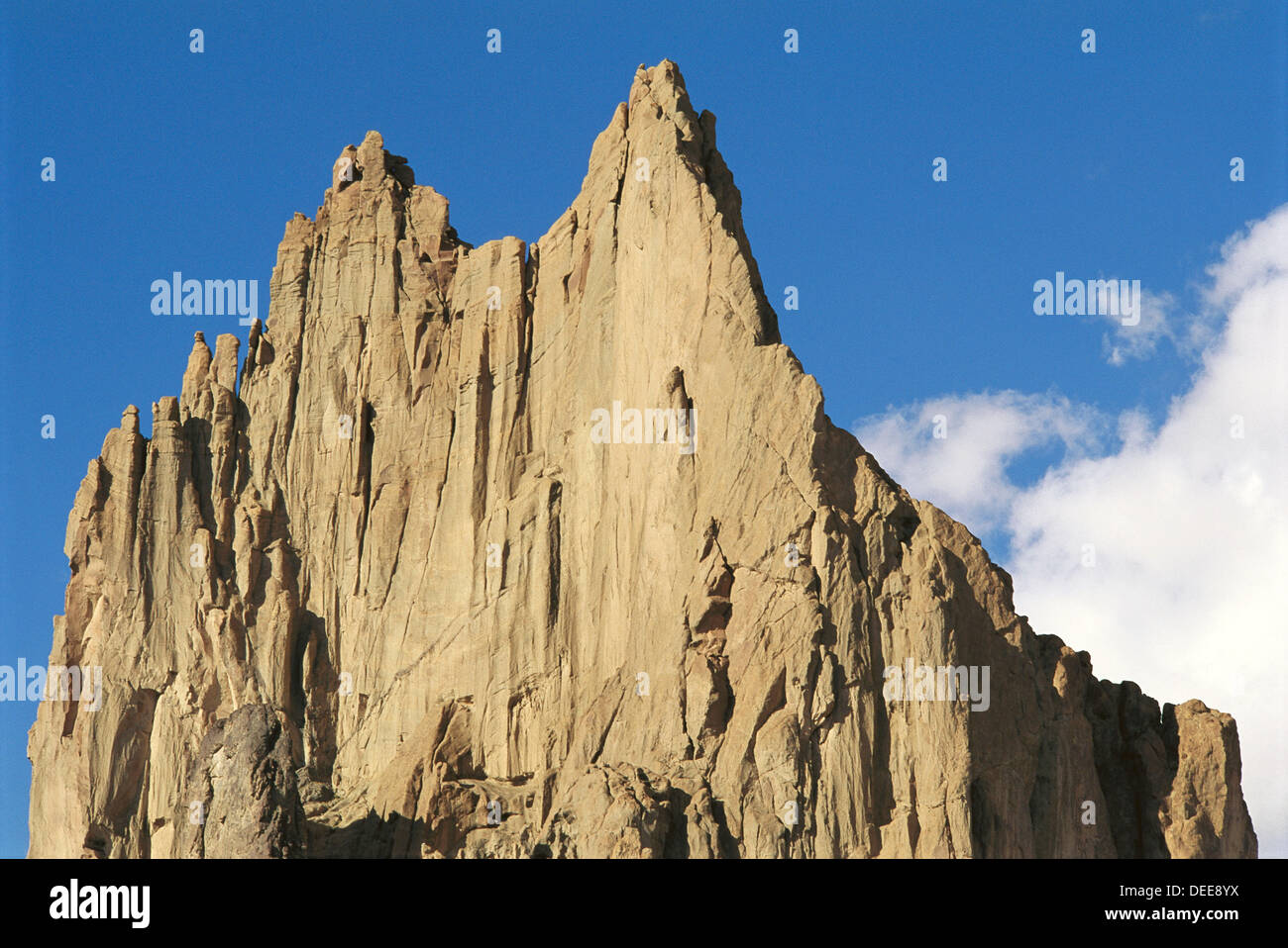 West face of Shiprock, Navajo Indian Reservation, New Mexico, USA Stock