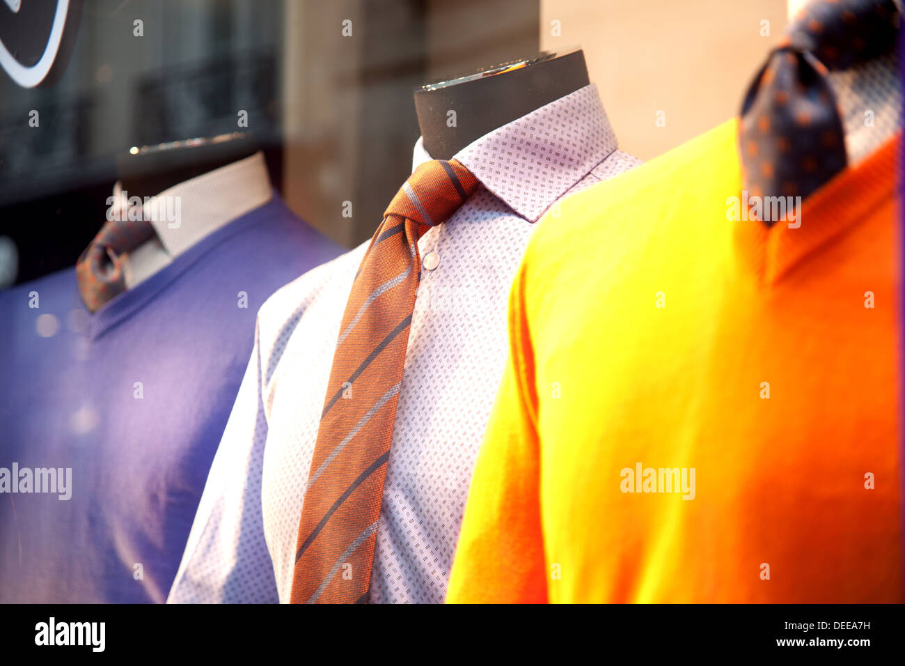 Mannequin behind a shopwindow in Paris. Stock Photo