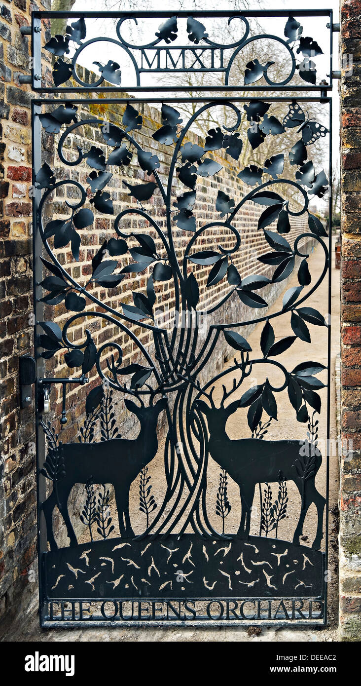 Gate to the Queen's Orchard, Greenwich Park, London, UK Stock Photo Alamy