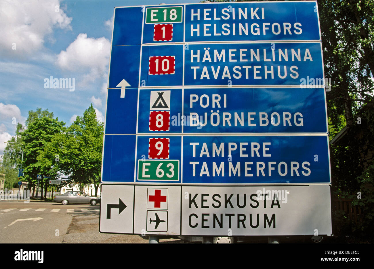 Finland. Road signs Stock Photo Alamy