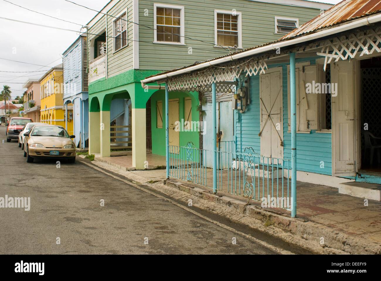 Business district, downtown Frederiksted, St Croix, US Virgin Islands
