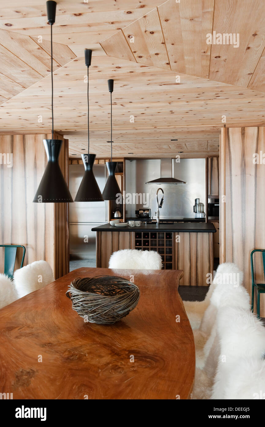 Chalet in Gstaad with interior design by Tino Zervudachi Stock Photo ...