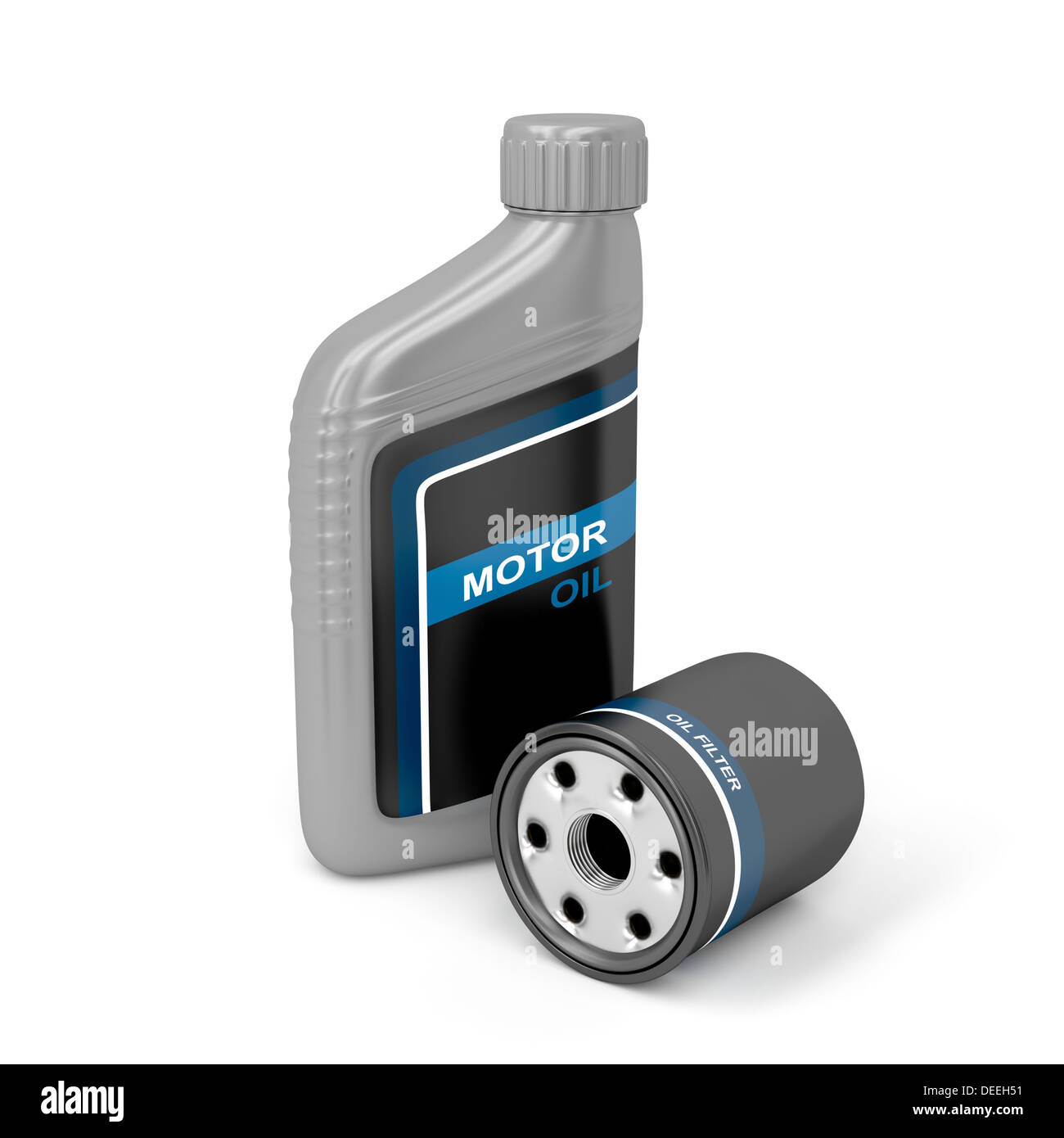Motor oil bottle and oil filter Stock Photo Alamy
