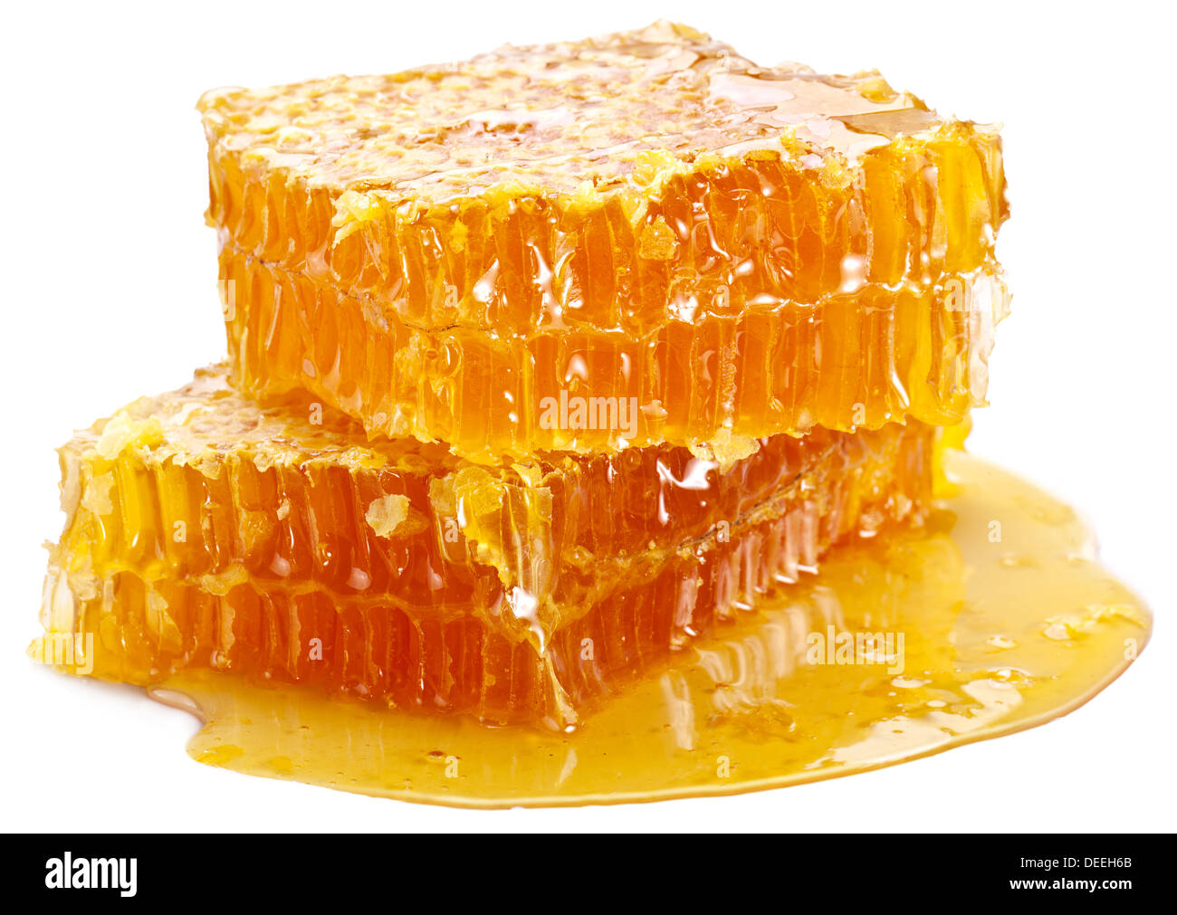 Honeycomb on a white background. Stock Photo